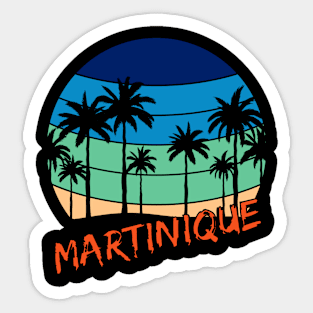 Martinique Retro Vintage Sunset Beach Design Sticker